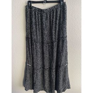 ❤️ Pink Rose Polka Dot Maxi Skirt